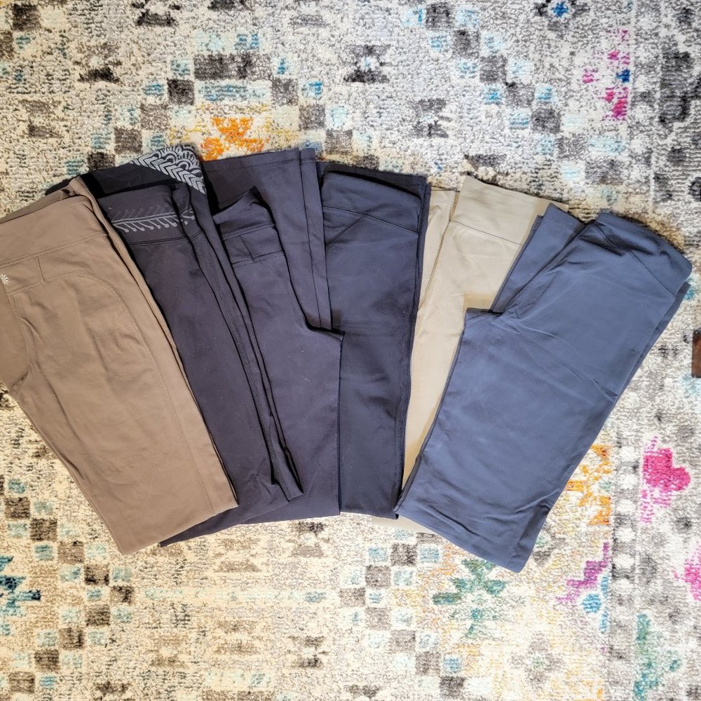 6 Pair BUNDLE Athleta Womens Yoga Pants Leggings- Small Tall. Multiple Colors!